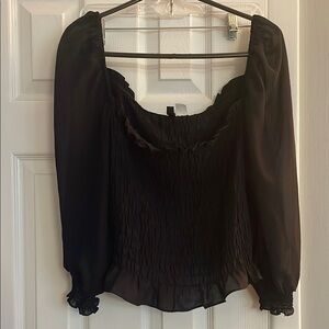 Stretchy Ruffled Puffed Sleeved Crop Top